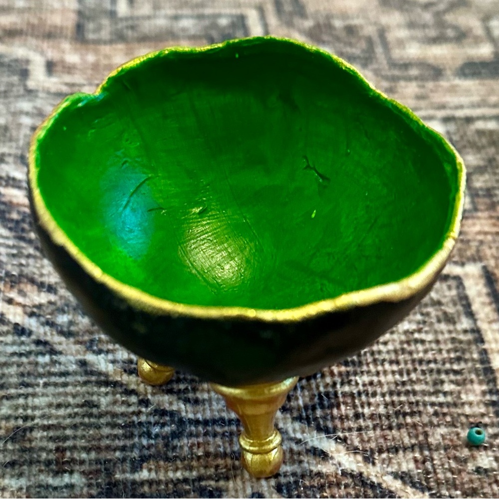 Green and Gold Decorative Bowl